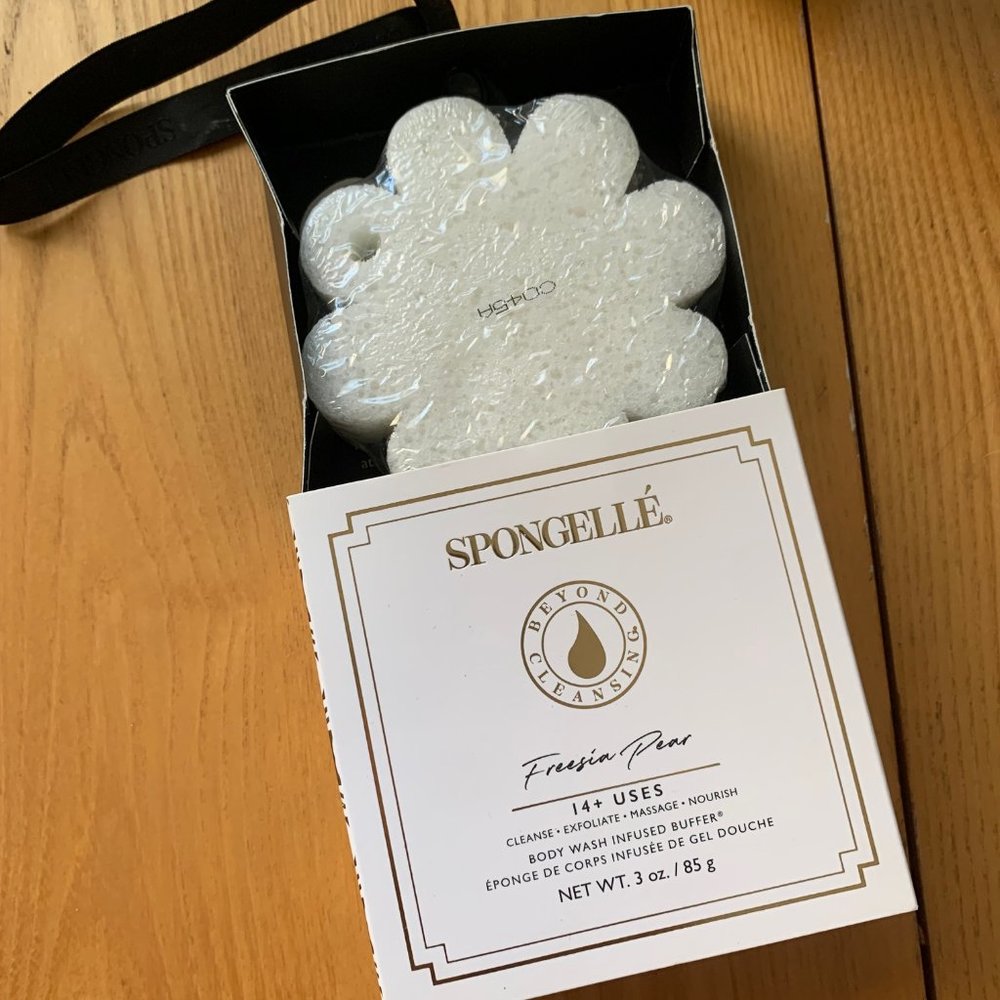 New Spongellé Freesia Pear Reusable body wash infused buffer